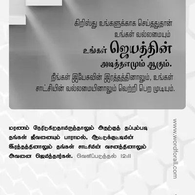 நீங்கள் ஒவ்வொரு போரையும் தனியாக எதிர்த்துப் போராட வேண்டியதில்லை. கர்த்தர் தாமே உங்களுக்காகப் போராடுகிறார். அவரை நம்பி அமைதியாக இருங்கள்.