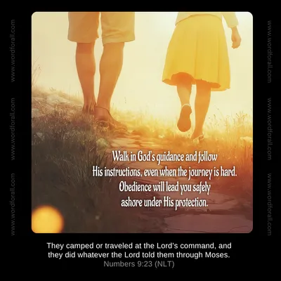 Walk in God's guidance and follow His instructions, even when the journey is hard. Obedience will lead you safely ashore under His protection.