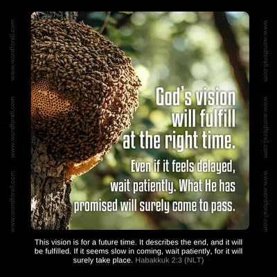 God's vision always comes at the right time. Even if it feels delayed, wait patiently. What He has promised will surely come to pass.