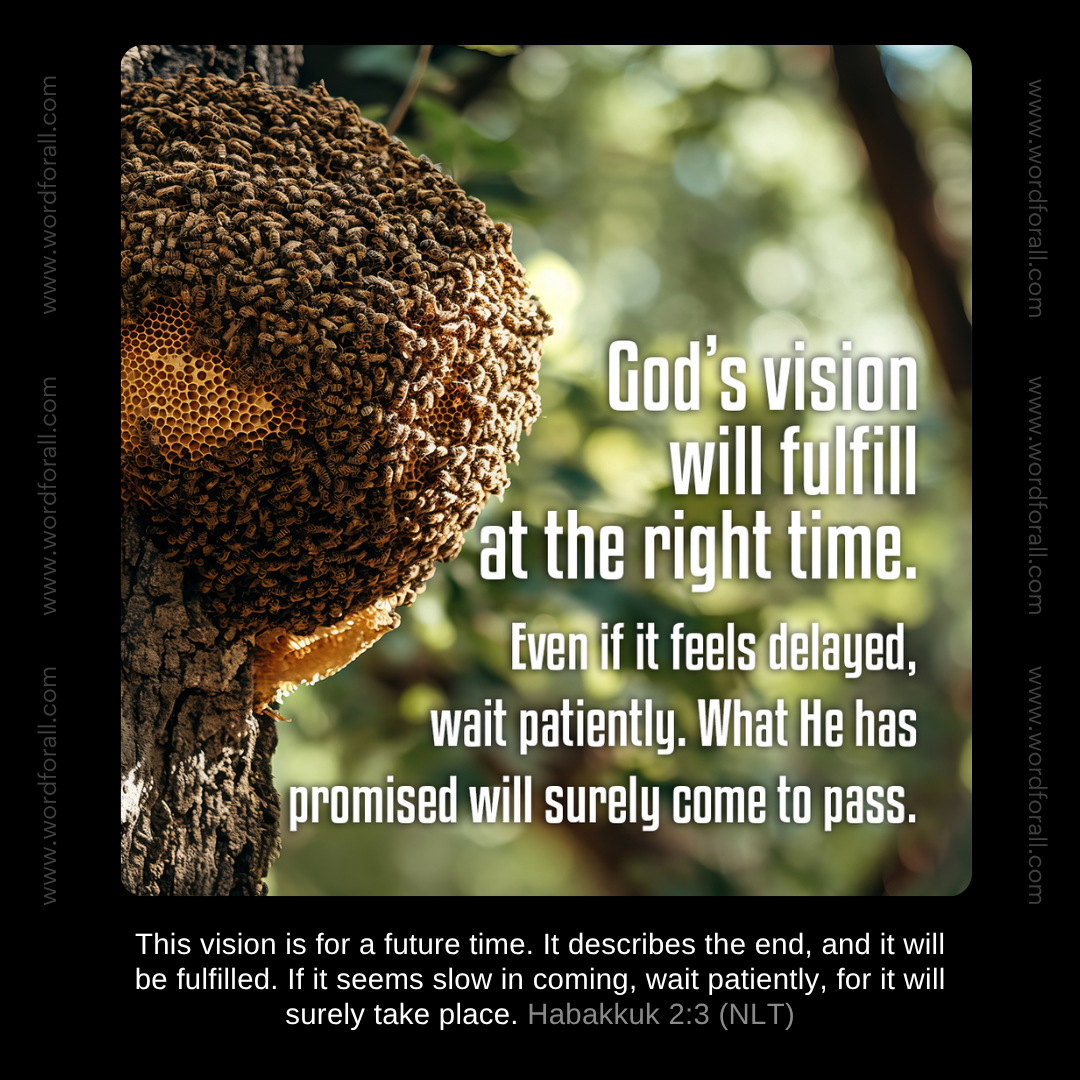 God's vision always comes at the right time. Even if it feels delayed, wait patiently. What He has promised will surely come to pass.