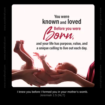 You were known and loved before you were born, and your life has purpose, value, and a unique calling to live out each day.