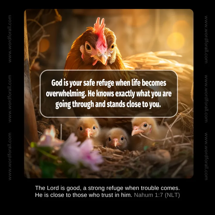 God is your safe refuge when life becomes overwhelming. He knows exactly what you are going through and stands close to you.