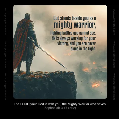 God stands beside you as a mighty warrior, fighting battles you cannot see. He is always working for your victory, and you are never alone in the fight.