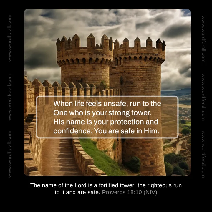 When life feels unsafe, run to the One who is your strong tower. His name is your protection and confidence. You are safe in Him.