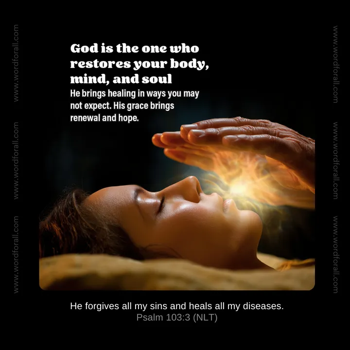 God is the one who restores your body, mind, and soul. He brings healing in ways you may not expect. His grace brings renewal and hope.