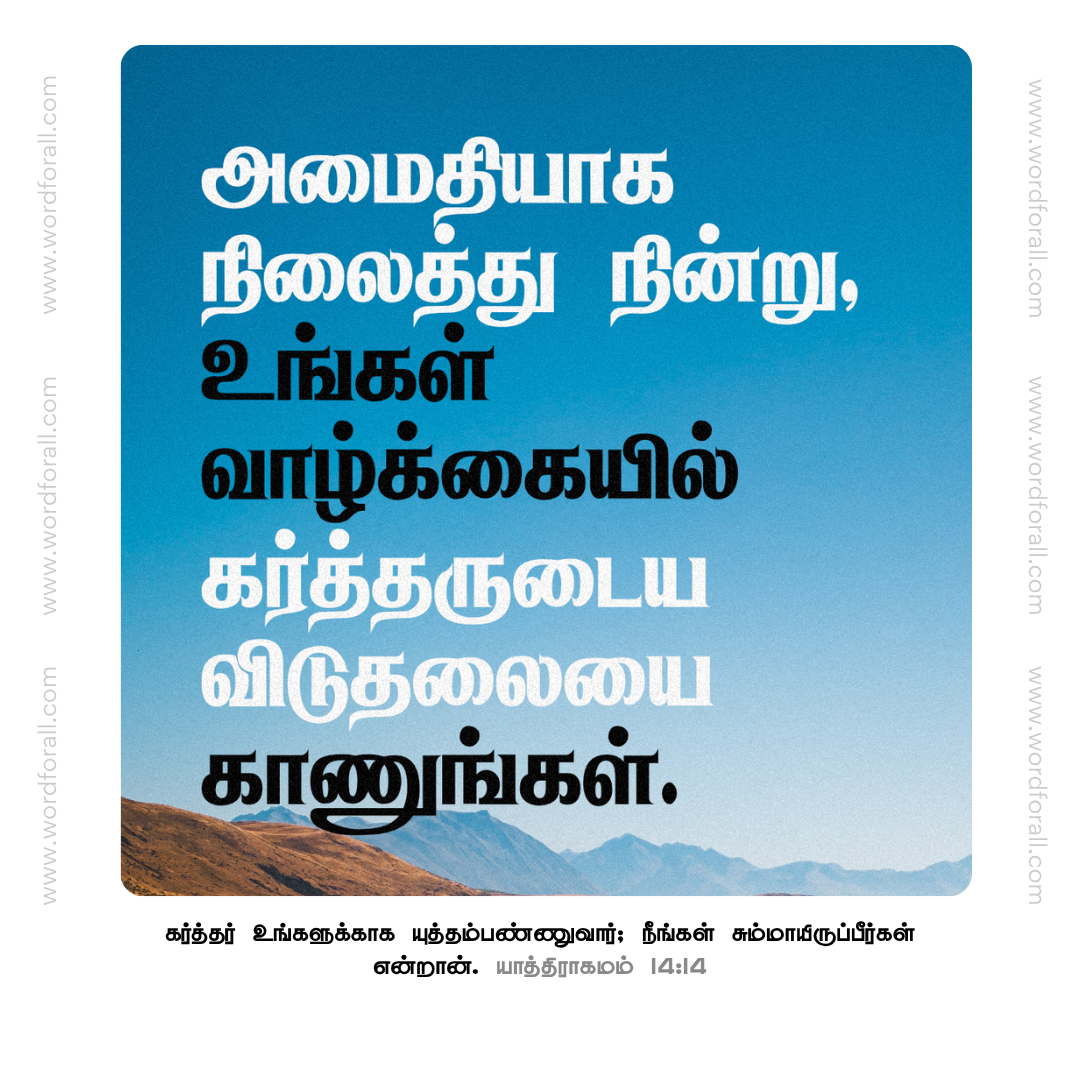 அமைதியாக நிலைத்து நின்று, உங்கள் வாழ்க்கையில் கர்த்தருடைய விடுதலையை காணுங்கள்.