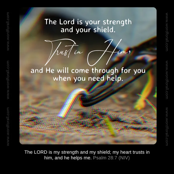The Lord is your strength and your shield. Trust in Him, and He will come through for you when you need help.