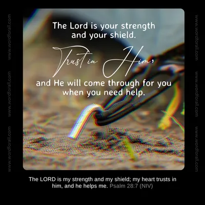 The Lord is your strength and your shield. Trust in Him, and He will come through for you when you need help.