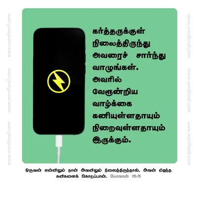 கர்த்தருக்குள் நிலைத்திருந்து அவரைச் சார்ந்து வாழுங்கள். அவரில் வேரூன்றிய வாழ்க்கை கனியுள்ளதாயும் நிறைவுள்ளதாயும் இருக்கும்.
