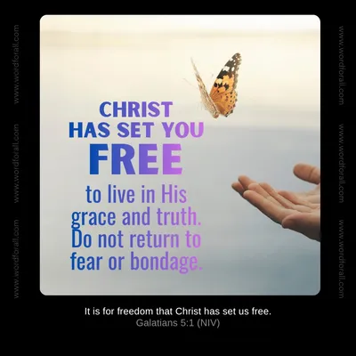 Christ has set you free to live in His grace and truth. Do not return to fear or bondage.