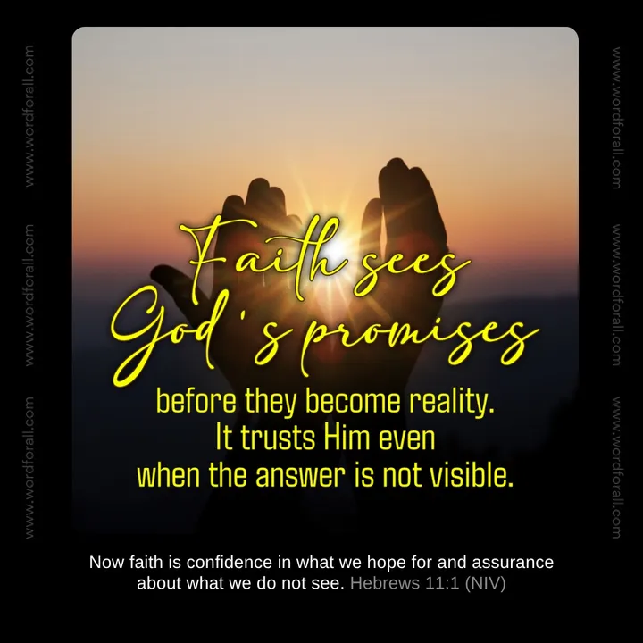 Faith is the quiet confidence that God is working, even when we cannot see the way forward. We can rest in the assurance that His promises are true and our hope is secure in His hands. Trust Him with the unseen.