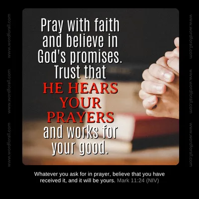 When you pray, step into a space of complete trust. Believe that God is already moving on your behalf, even before you see the answer. He hears every whisper of your heart.