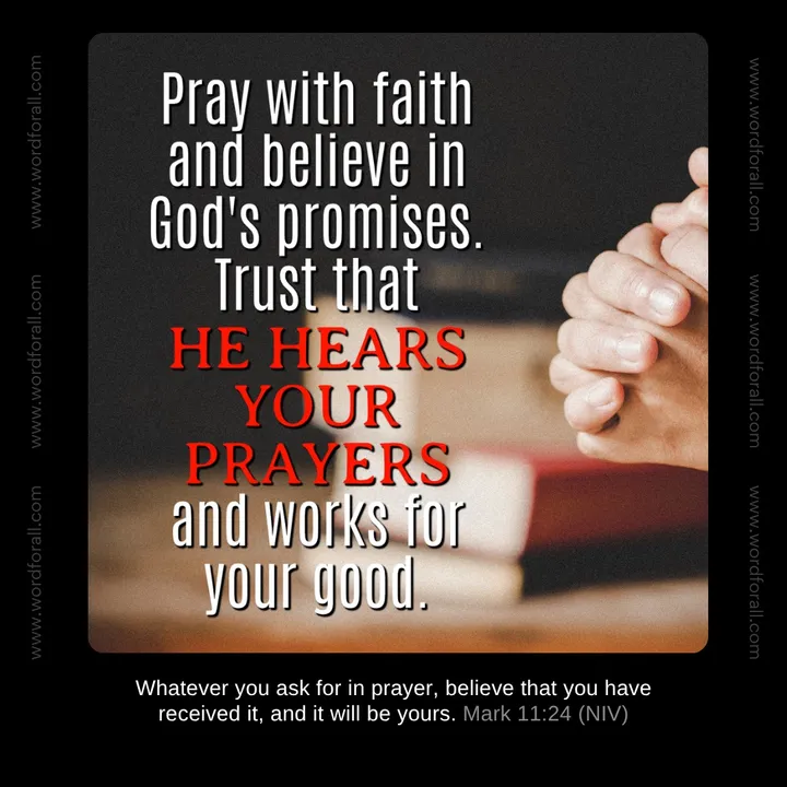 When you pray, step into a space of complete trust. Believe that God is already moving on your behalf, even before you see the answer. He hears every whisper of your heart.