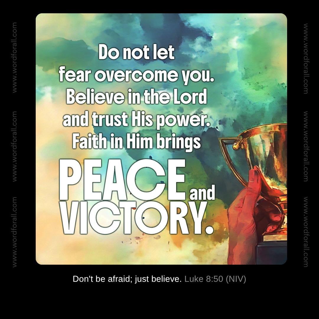 When fear tries to overwhelm you, remember that God is in control. You don't have to figure everything out today. Just take a deep breath and trust that He is holding your future.