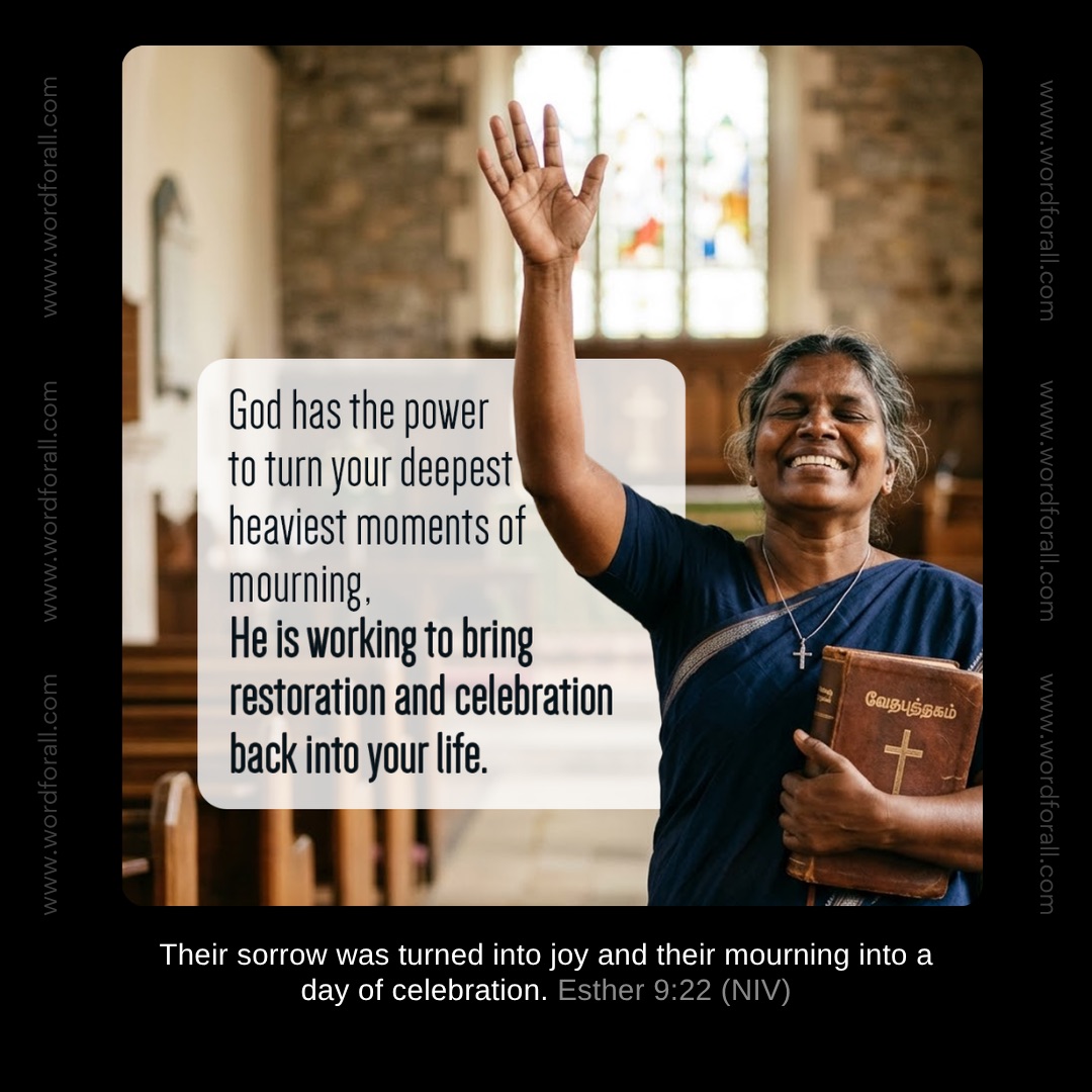 God has the power to turn your deepest sorrow into a season of joy. Even in your heaviest moments of mourning, He is working to bring restoration and celebration back into your life.
