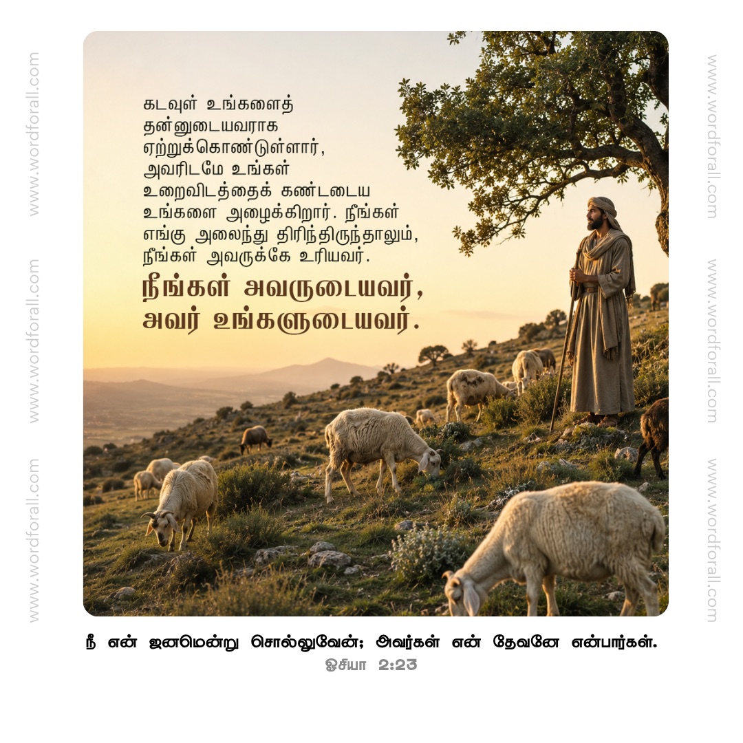 கடவுள் உங்களைத் தன்னுடையவராக ஏற்றுக்கொண்டுள்ளார், அவரிடமே உங்கள் உறைவிடத்தைக் கண்டடைய உங்களை அழைக்கிறார். நீங்கள் எங்கு அலைந்து திரிந்திருந்தாலும், நீங்கள் அவருக்கே உரியவர். நீங்கள் அவருடையவர், அவர் உங்களுடையவர்.