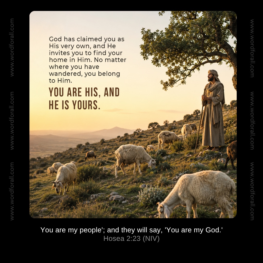 God has claimed you as His very own, and He invites you to find your home in Him. No matter where you have wandered, you belong to Him. You are His, and He is yours.
