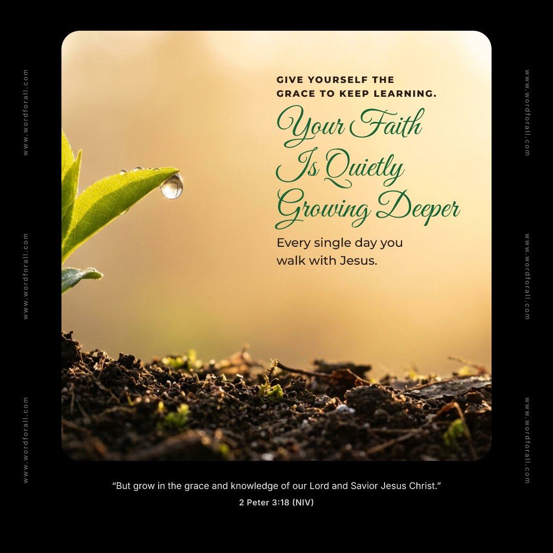 Give yourself the grace to keep learning. Your faith is quietly growing deeper every single day you walk with Jesus.