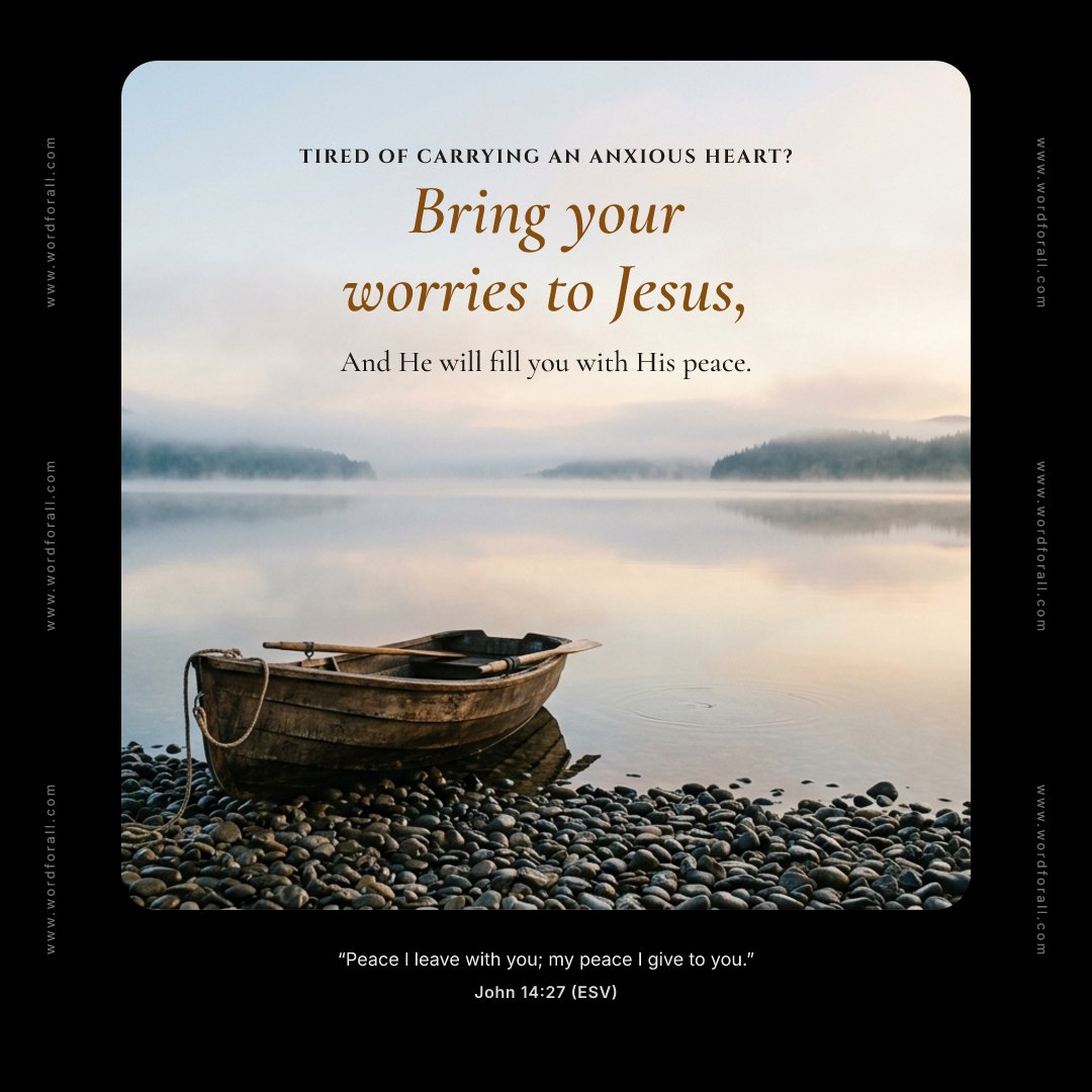 Tired of carrying an anxious heart? Bring your worries to Jesus, and He will fill you with His peace.
