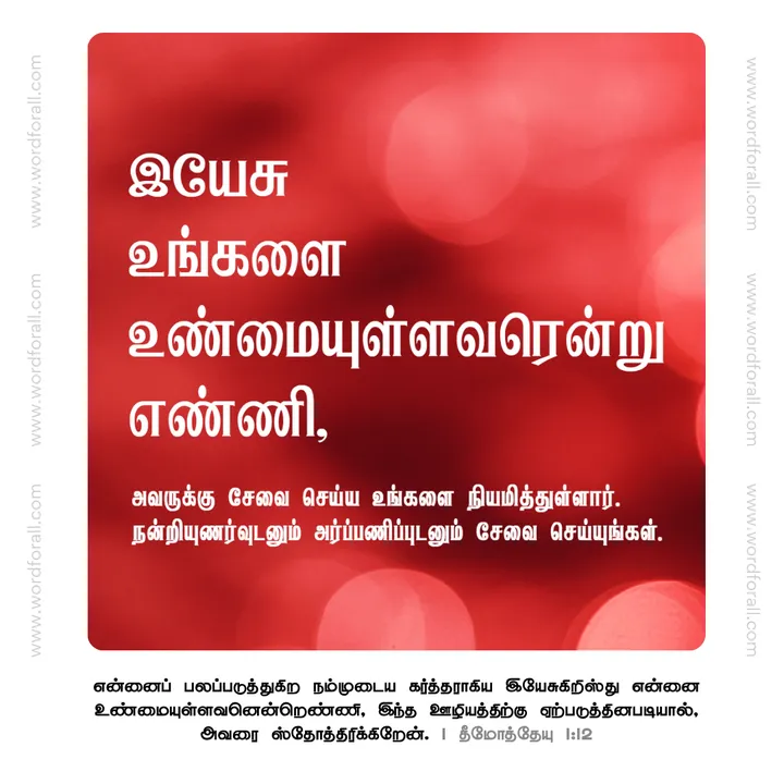 இயேசு உங்களை உண்மையுள்ளவரென்றெண்ணியுள்ளார்