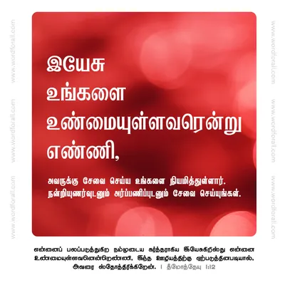 இயேசு உங்களை உண்மையுள்ளவரென்றெண்ணியுள்ளார்