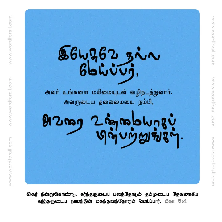 இயேசுவே நல்ல மேய்ப்பர், அவர் உங்களை மகிமையுடன் வழிநடத்துவார்