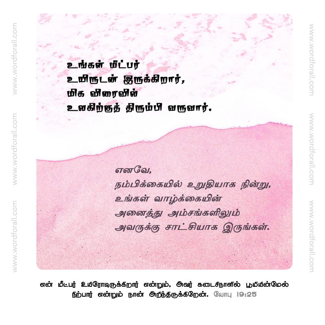 உங்கள் மீட்பர் உயிருடன் இருக்கிறார், மிக விரைவில் உலகிற்குத் திரும்பி வருவார்