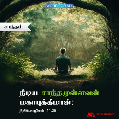 நீடிய சாந்தமுள்ளவன் மகாபுத்திமான்.