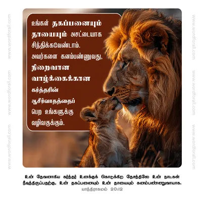 உங்கள் தகப்பனையும் தாயையும் அசட்டையாகச் சிந்திக்கவேண்டாம்