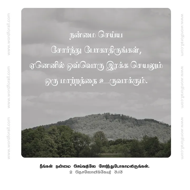 நன்மை செய்ய சோர்ந்து போகாதிருங்கள், ஏனெனில் ஒவ்வொரு இரக்க செயலும் ஒரு மாற்றத்தை உருவாக்கும்