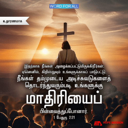 இயேசுவின் அடிச்சுவடுகளைப் பின்பற்றுவதில் நீங்கள் ஒரு முன்மாதிரியாக இருக்க அழைக்கப்பட்டிருக்கிறீர்கள்.