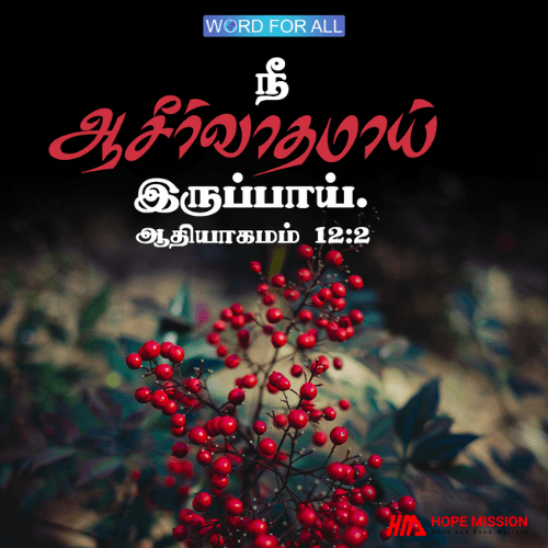 நீங்கள் மற்றவர்களுக்கு ஆசீர்வாதமாக இருப்பீர்கள்.