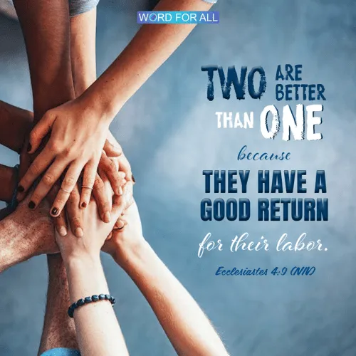 TWO ARE BETTER THAN ONE BECAUSE THEY HAVE A GOOD RETURN FOR THEIR LABOR.
