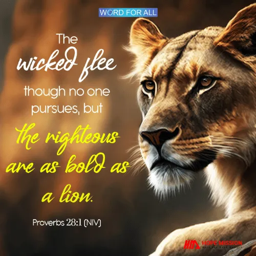 THE RIGHTEOUS ARE AS BOLD AS A LION.