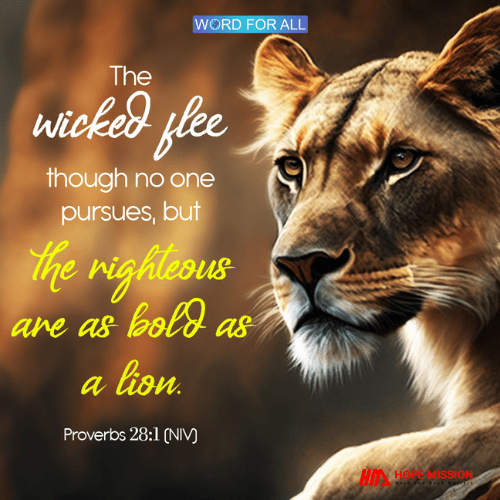 THE RIGHTEOUS ARE AS BOLD AS A LION.