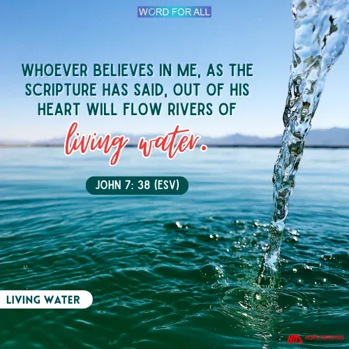 BELIEVE IN JESUS. RIVERS OF LIVING WATER SHALL FLOW OUT OF YOUR HEART.