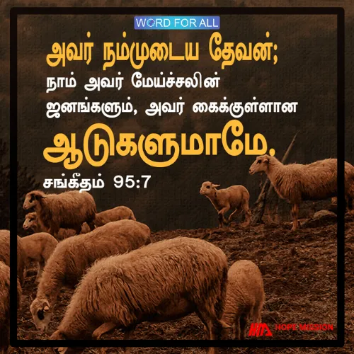 அவர் நம்முடைய தேவன்; நாம் அவர் மேய்ச்சலின் ஜனங்களும், அவர் கைக்குள்ளான ஆடுகளுமாமே.