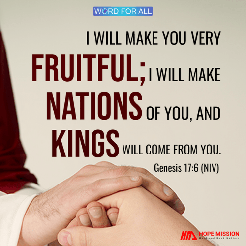 GOD WILL MAKE YOU VERY FRUITFUL.