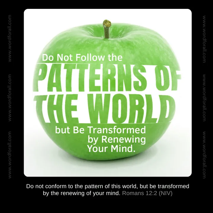 Do Not Follow the Patterns of the World but Be Transformed by Renewing Your Mind