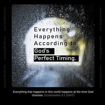 Everything Happens According to God's Perfect Timing