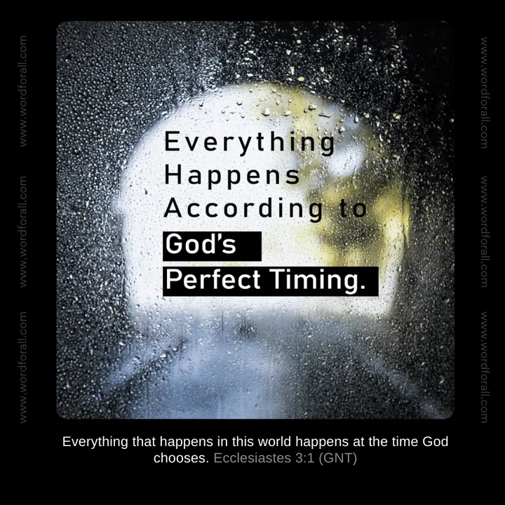 Everything Happens According to God's Perfect Timing