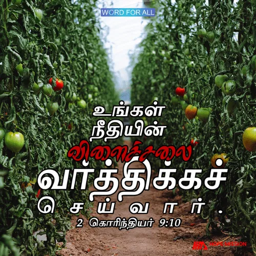 கர்த்தர் உங்கள் நீதியின் விளைச்சலை வர்த்திக்கச் செய்வார்.