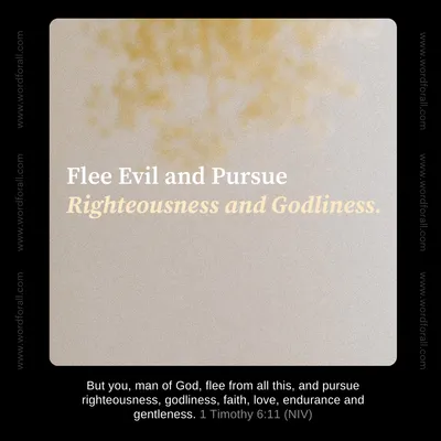 Flee Evil and Pursue Righteousness and Godliness