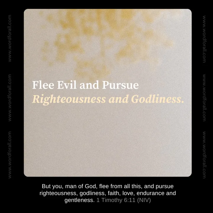 Flee Evil and Pursue Righteousness and Godliness