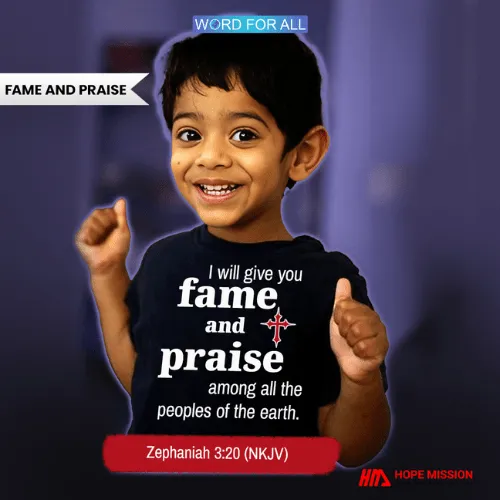 GOD WILL GIVE YOU FAME AND PRAISE AMONG ALL THE NATIONS OF THE EARTH