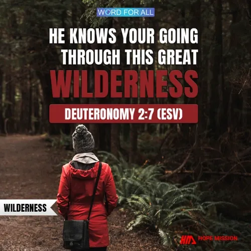 HE KNOWS YOUR GOING THROUGH THIS GREAT WILDERNESS.