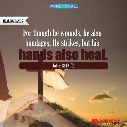 HE STRIKES, BUT HIS HANDS ALSO HEAL.