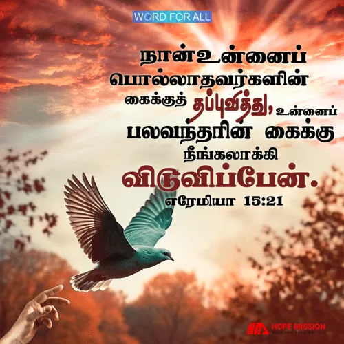 உங்களைப் பொல்லாதவர்களின் கைக்குத் தப்புவித்து, உங்களைப் பலவந்தரின் கைக்கு நீங்கலாக்கி விடுவிப்பார்.