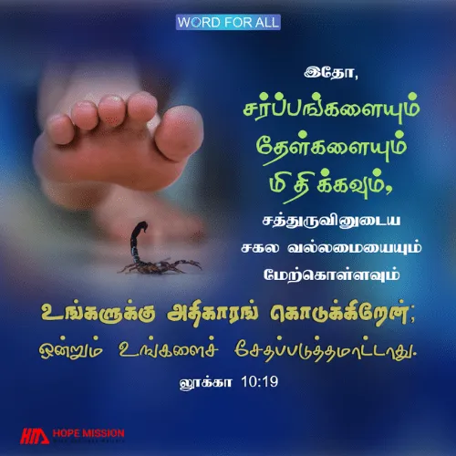 சத்துருவினுடைய சகல வல்லமையையும் மேற்கொள்ள கர்த்தர் உங்களுக்கு அதிகாரம் அளித்துள்ளார்.