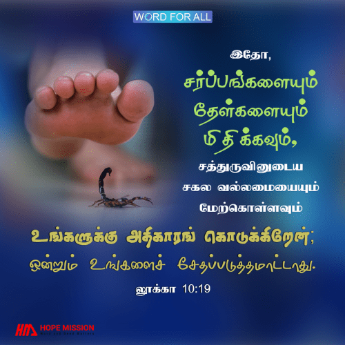 சத்துருவினுடைய சகல வல்லமையையும் மேற்கொள்ள கர்த்தர் உங்களுக்கு அதிகாரம் அளித்துள்ளார்.